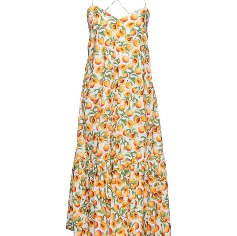 Fun Maxi Dress Peach Pattern